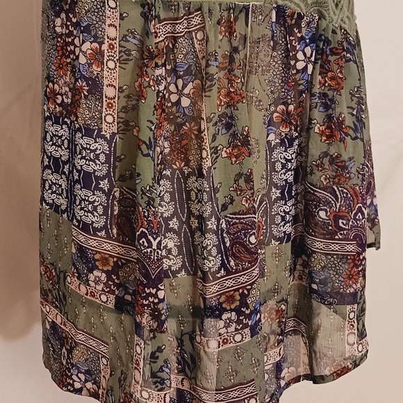 Self Esteem Boho Style Sheer Vest With Crochet Top | EUC | Medium - Picture 7 of 11